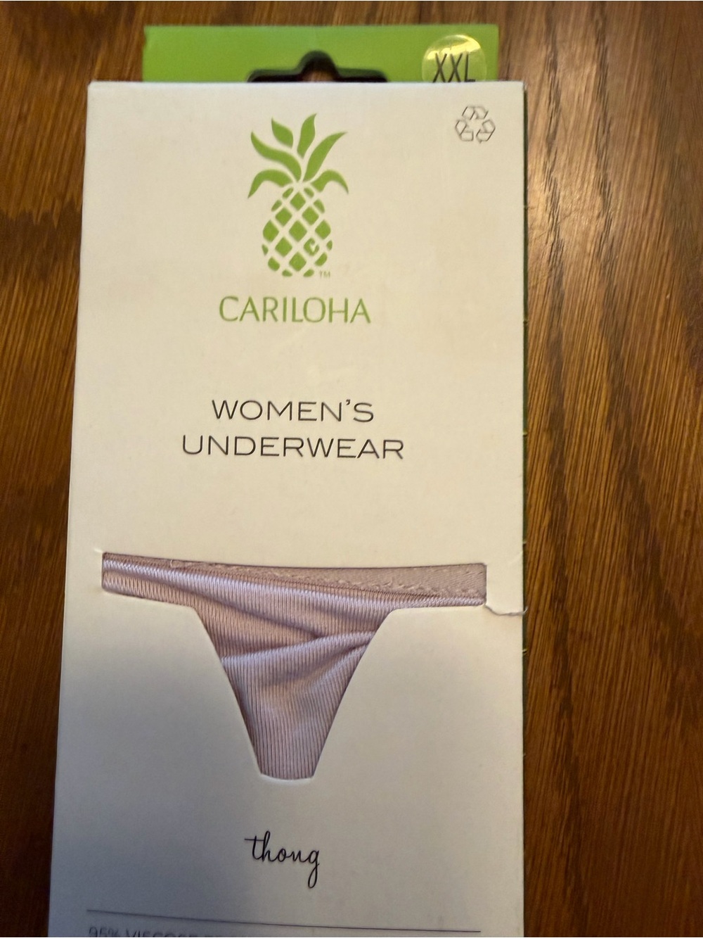 Cariloha Women's Ribbed Thong Panty in Light Mauve